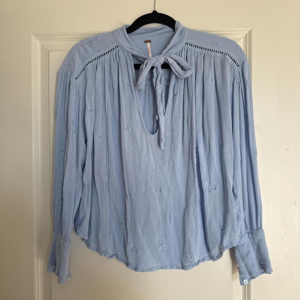 Free People Women's Blue Blouse